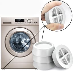 Trillingsdempers Voetjes Voor Wasmachine & Droger - Anti Trilling / Vibratie Dempers Pads Verhoger - Antislip Rubber Pootjes Extra Dik - Schokdempers - Set Van 4 Stuks - Wit — thumbnail 4