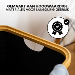 Bayt Wasmand 3 vakken - Wasmand met deksel - Wassorteerder - Opvouwbare Wasmand - 160Liter - Zwart — thumbnail 4