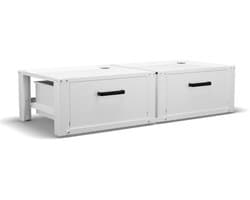 Bodo® - Wasmachine Verhoger - Dubbel - Kast - Ombouw met Lade - Wit - 127x54x31cm — afbeelding 1