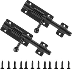 JGS Premium - Voor deurvergrendelingen van 304 roestvrij staal - 2 stuks - zwart - schuifslot voor schuifdeuren - met hangslotgat - 102 cm — thumbnail 1