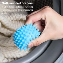 Allecto plus - Set van 6 herbruikbare wasdrogerballen - Anti-windbal voor wasgoed - Droogballen voor anti-kreuk - Wasnetzakken met netzak - Milieuvriendelijk en herbruikbaar - Verkort droogtijd met wasdrogerballen. — thumbnail 3