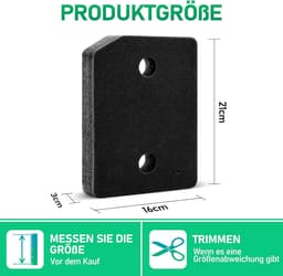 4 Stuks - Droogfilters geschikt voor Miele T1 - Droger Basisfilter - Droger Warmtepompdroger Filter - Sokkelfilter - Warmtewisselaar Sponsfilter - Pluisfilter voor Condensdroger - 210x155x30 mm - Zwart - Geschikt voor Droger Miele — thumbnail 5