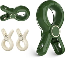 Allecto Plus - Set van 4 handdoekklemmen voor strandstoelen | Grote klemmen winddicht en handig | Strandhanddoek clips voor ligstoel | Ideaal voor zwembad en strand | Wasgoed klemmen met stevige grip. — thumbnail 1