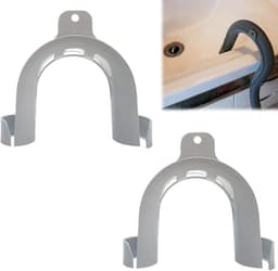 U-vormige Drain Hose Guide en Beugel voor Afvoerslang, Kunststof Afvoerslang Houder met U-vormige Ondersteuningboog — thumbnail 1