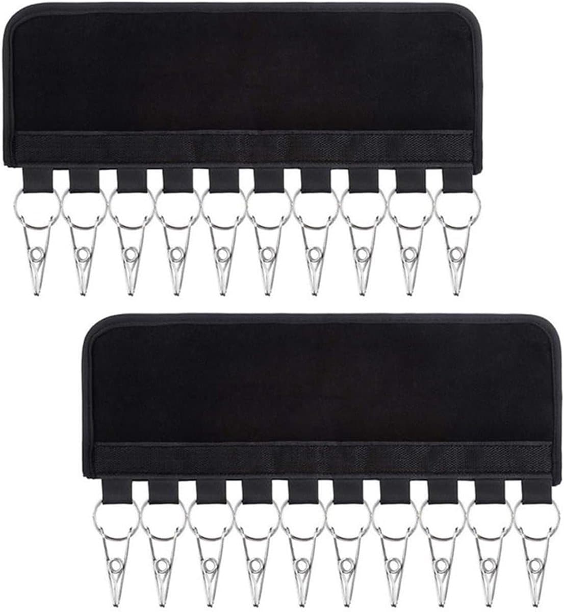 Sokkendroogrek (2-pack), hangend kledingrek met 10 clips voor ondergoed, bh's, sjaals, sokken en handschoenen — afbeelding 1