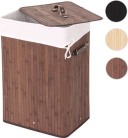 Wasmand MCW-C21, Wasbox Wasbox Wasbox, bamboe 61x43x32cm 70l ~ bruin — thumbnail 2