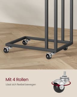 Bijzettafel met wielen C-vormig in ebbenhoutzwart — thumbnail 4