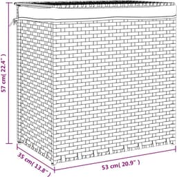 vidaXL - Wasmand - met - 2 - vakken - 53x35x57 - cm - poly - rattan - zwart — thumbnail 2