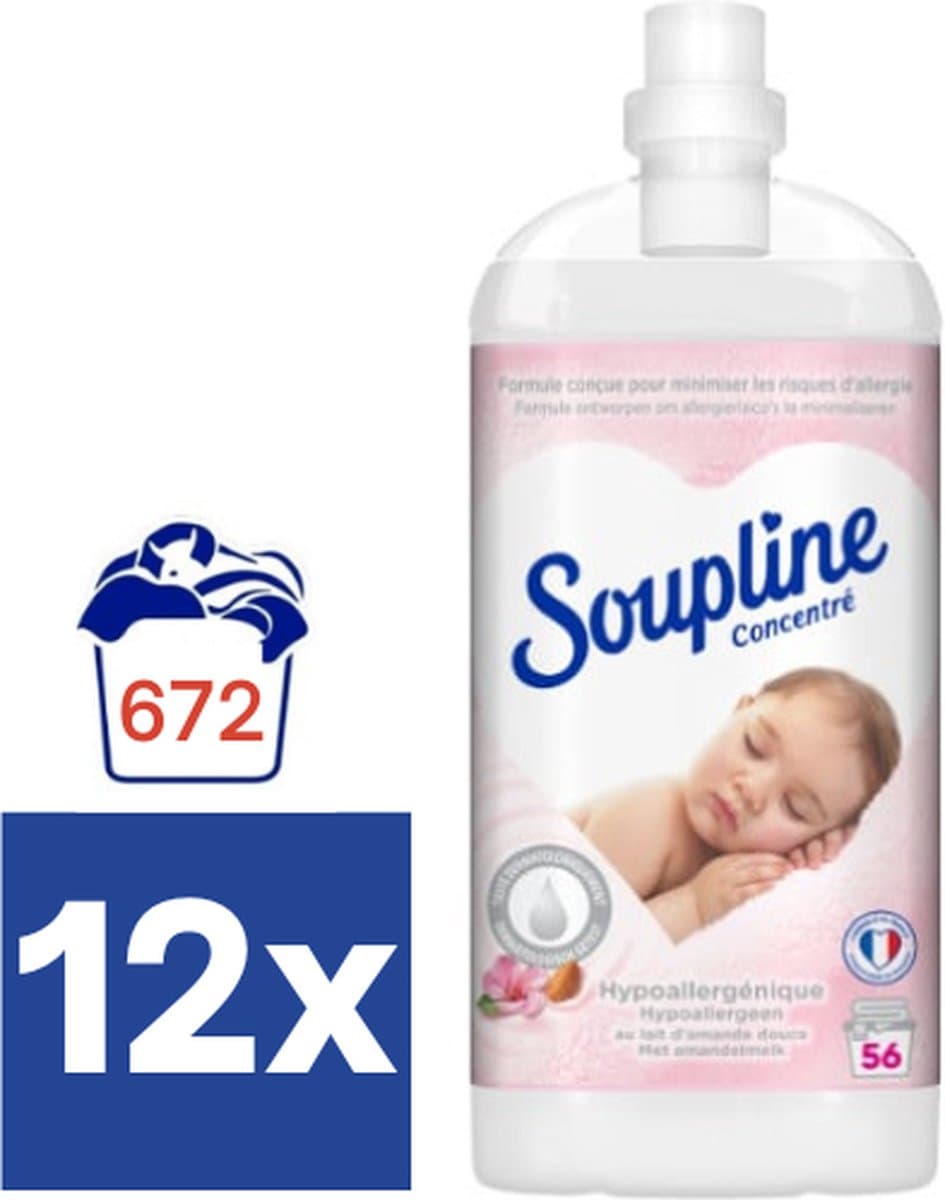 Soupline Hypoallergeen Geconcentreerde wasverzachter (Voordeelverpakking) - 12 x 1.3 l — afbeelding 1