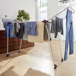 Inklapbaar Droogrek Universeel – Laundry Drying Rack -  Wasrek voor in de Badkamer/Tuin/Slaapkamer/Balkon – Duurzam ‎57 x 9 x 124 cm; 5.55 kg — thumbnail 1
