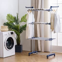 Inklapbaar Droogrek Universeel – Laundry Drying Rack -  Wasrek voor in de Badkamer/Tuin/Slaapkamer/Balkon – Duurzam  70 x 125 x 170 cm — thumbnail 3