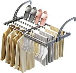 DYVNS® Wasrek Hangend Trapgat - Droogrek Ophangbaar - Voor Radiator, Deur, Balkon - Uitschuifbaar 38-55 cm — thumbnail 1