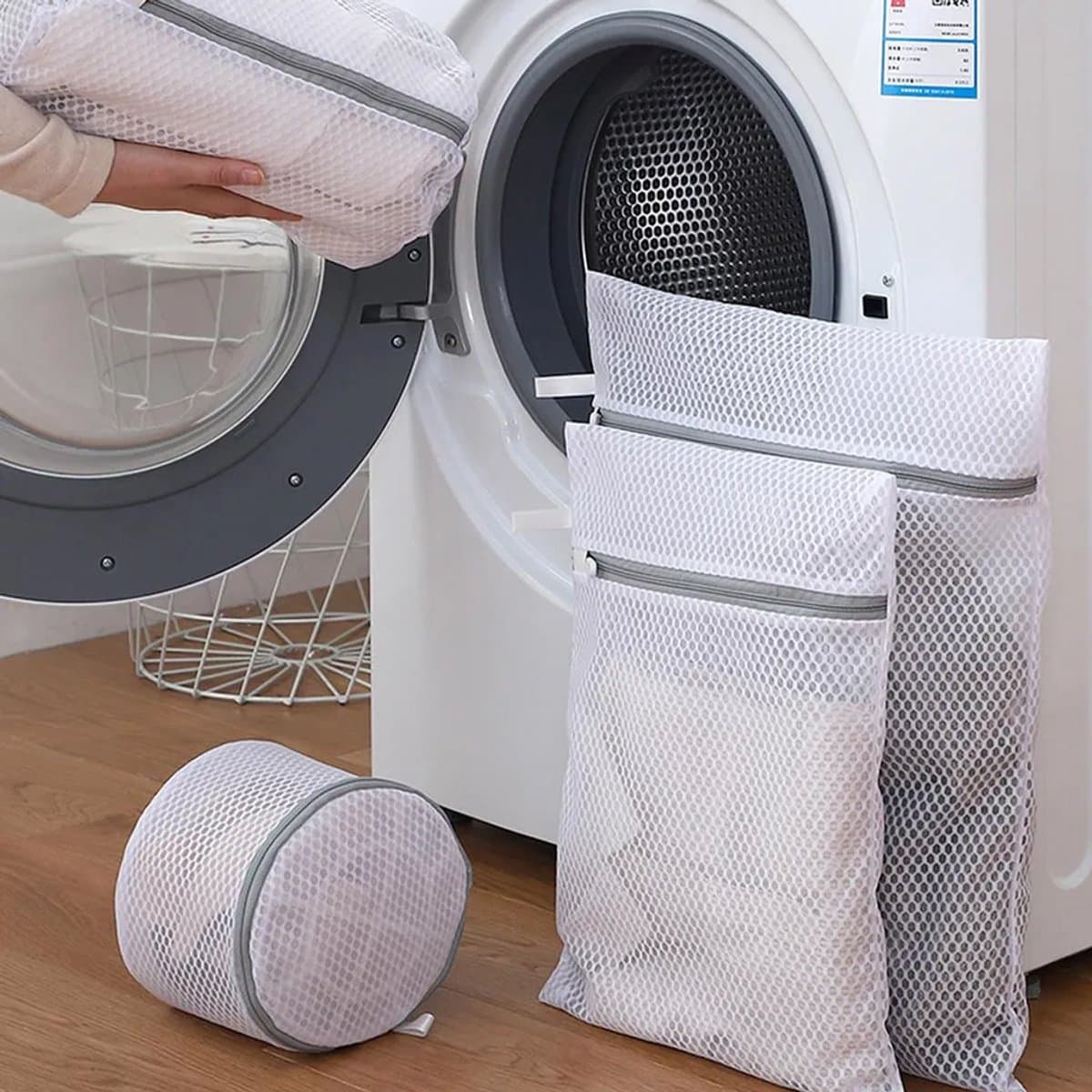 Vijf waszakken van mesh Geschikt voor ritssluiting bieden uitstekende ventilatie en zijn ideaal Geschikt voor het wassen van ondergoed en delicate kleding, Geschikt voor zowel thuis als op reis. — afbeelding 1