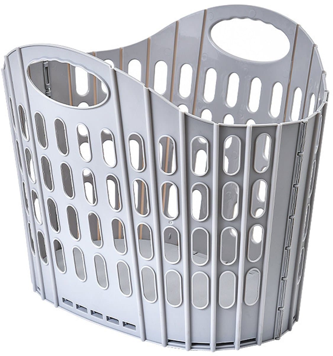 Wasmand - Opbergmand - Opvouwbare wasmand - Handwasmand - Multifunctionele mand - Mand - 40x27x32cm - Geschikt voor het opbergen van kleding, beddengoed, sokken, dekens, schoenen en speelgoed - Grijs — afbeelding 1