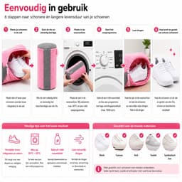 Schoenwaszak - 2 Stuks- Waszak voor schoenen - Herbruikbaar - Wasmachine&Droger - voor Sneakers en Tennisschoenen - Pink — thumbnail 5