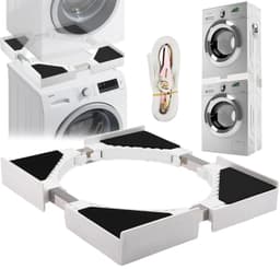 Heidat Stapelkit - Wasmacine en Droger stapelen - Universeel - Instelbaar 46 tot 66 cm - Met antislippads en veiligheidsriem — thumbnail 1