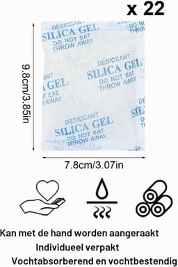 22 Stuks Silicagel 25g, Vochtabsorberende Zakjes, Droogmiddel — thumbnail 4