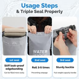 Waterdichte Dry Bag, waterdichte strandtas met verstelbare schouderriem, Dry Bag voor zwemmen, kamperen, kajakken, strand, grijs, 20L(1-Pack), Waterdichte zakken — thumbnail 2
