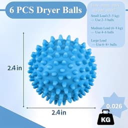 6 stuks drogerballen, droogballen, donsjas, drogerballen voor droger, herbruikbaar, verbetert de wasprestaties, geschikt voor droger en wasmachines/C — thumbnail 4