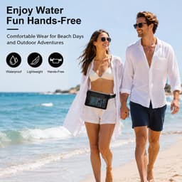 2 waterdichte riemzakken voor mobiele telefoon, waterdichte tas met verstelbare riem, compatibel met touchscreen, voor strand en watersport, 22 x 15 cm — thumbnail 5