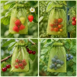 Druivenzakjes - Groen - 15 x 10 cm - Organza met Trekkoordsluiting - Voor Kleine Fruitsoorten — thumbnail 3
