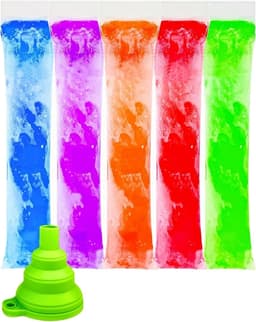 Ijszakjes voor Ijslolly's - Transparant - 5,5 x 28 cm - Herbruikbare Ijsvormen met Trechter - Voor Zelfgemaakte Snacks — thumbnail 1