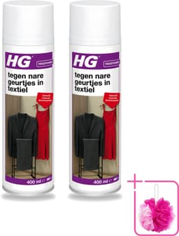 2 x HG - Tegen Nare Geurtjes In Textiel - Natuurlijk Zuiveringsproces - Veilig Voor Alle Textiel - 400 ml - Bulkverpakking - Geurverwijdering textiel - Douchemop - Stankmoleculen oplossen — thumbnail 1