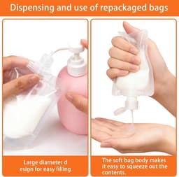 20 st navulbare reisflesjes voor douchegel zeep 30ml 50ml 100ml | herbruikbare vloeistofzakjes met siliconen trechter & label | voor shampoo douchegel lotion sap toiletartikelen op reis — thumbnail 5