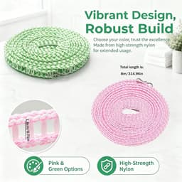 Waslijn, 8 m, antislip, draagbaar, 2 stuks — thumbnail 5