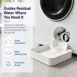 4 stuks -Universele Lekbak Wasmachine - Opvangbak Tegen Lekkage - Afvoerbak voor Wasmachine en Vaatwasser - Eenvoudig te Installeren - Bescherm de Vloer - Afvoerbak Voor Wasmachines - 18cm - Wit — thumbnail 3