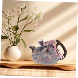 1set Theepot Warmhoudhoes Herbruikbare Katoenen Theemuts Met Verwijderbare Deksel Bescherming Tegen Warmte Vuil Voor Thee Liefhebbers Van ø Houtenkussen — thumbnail 2
