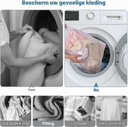 Wasnet voor Wasmachine - 2 Stuks Large 50 x 60 cm - Bescherming voor Kleding en Delicate Was — thumbnail 2