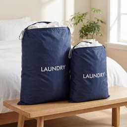 Waszakken voor reizen, waterdichte waszakken met ritssluiting, 2 maten, grote capaciteit, opvouwbare waszak, vuilwaszak voor reizen, vakantie en thuis — thumbnail 2