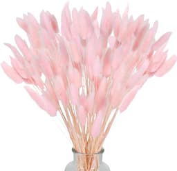 Gedroogd pampasgras, konijnenstaart, gras, 60 stuks, natuurlijke droogbloemen, boeket, decoratie, kunst, groot, droogbloemen, pampasgras voor interieur, fotografie, bruiloft, roze — thumbnail 1