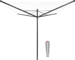 Brabantia Lift-O-Matic Droogmolen - met Metalen Grondanker - 50 m - Anthracite — thumbnail 1