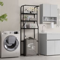 Opbergrek Met 3 Niveaus Voor Boven De Wasmachine, Opbergplank Voor De Wasdroger In De Wasruimte, Meerlaags Metaal. — thumbnail 5