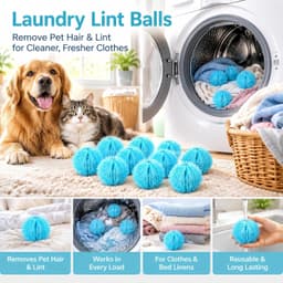 Anti-haarballen voor de wasmachine, 10 stuks, nylon, blauw — thumbnail 2