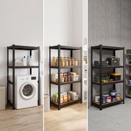 Wasmachine rek - 180x70x40 cm - 600 kg - zwart-bruin — thumbnail 5