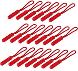 Operitacx 40stuks Zipper Pullers Met Cylindrische Kop Sterke Verlengstukken Voor Tassen Kleding Rugzakken Koffers Voor Thuis Winkelgebruik Rood — thumbnail 1