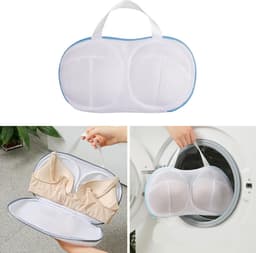 2stuks bh-waszak, machinewaszak, waszak met wasnetje, geschikt voor het wassen van ondergoed in de machine om vervorming te voorkomen, geschikt voor A-, B- en C-cups, blauw, 32,5*21 cm — thumbnail 5