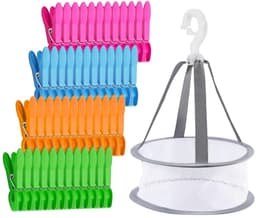 Unyqoos® Opvouwbaar hangend droognet met 48 wasknijpers voor veelzijdig gebruik — thumbnail 1