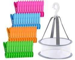 Unyqoos® Opvouwbaar hangend droognet met 48 wasknijpers voor veelzijdig gebruik