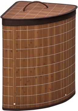 HOMCOM Wasmand Bamboe 38L x 38B x 57H cm Bruin — thumbnail 1