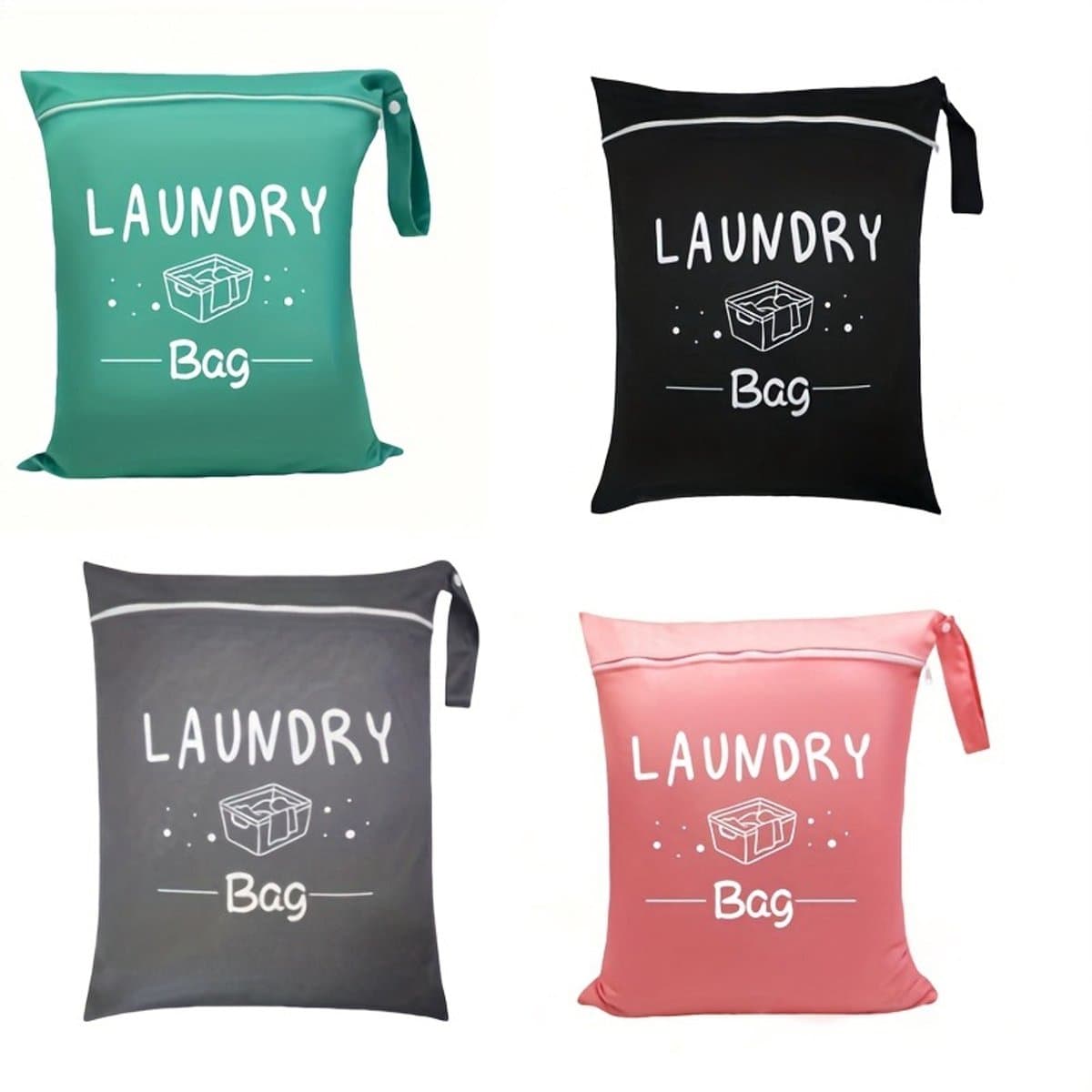 Set van 4 - Grote reiswaszakken - Waterdicht met handvatten - Wasbaar - Geschikt voor op reis - Geschikt voor nat en droog gebruik - Voor zwemkleding, sportkleding, wasgoed, zwembad, studentenkamers, enz. — afbeelding 1