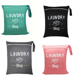 Set van 4 - Grote reiswaszakken - Waterdicht met handvatten - Wasbaar - Geschikt voor op reis - Geschikt voor nat en droog gebruik - Voor zwemkleding, sportkleding, wasgoed, zwembad, studentenkamers, enz. — thumbnail 1