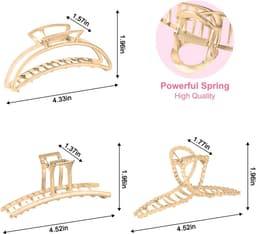 6x Grote Metalen Haar Klemmen - 10cm Antislip Haaraccessoires voor Dik en Dun Haar — thumbnail 5