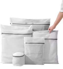 LUKARDIE® Wasnetten Set 5-delig | Fijnmazig voor BH Lingerie Schoenen | Ritsbescherming | Wit — thumbnail 1