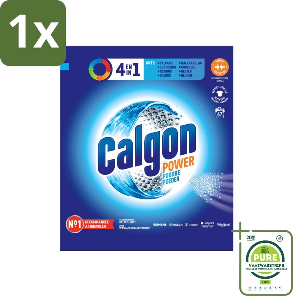 1 x Calgon - Wasmachinereiniger - Tegen Kalkaanslag / Corrosie / Wasmiddelresten / Geuren - 67 Wasbeurten - Wasmachinereiniger - Kalkverwijderaar - Wasmachineonderhoud - Wasmachine Reiniging - Wasmachine Schoonmaken — afbeelding 1
