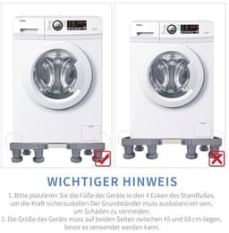 Verstelbaar wasmachine-frame met 2 vaten en 12 poten - Roestvrij staal, onderstel voor koelkast, vriezer en wasmachine (45-68 cm) — thumbnail 2