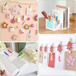 Kleurige houten wasknijpers - 50 stuks - Ideaal voor foto's en collages — thumbnail 4